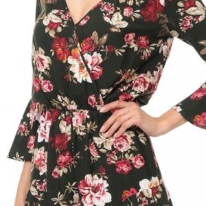 FLORAL PRINT RUFFLED ROMPER